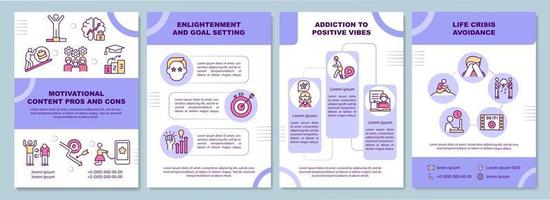 modèle de brochure de contenu de motivation pour les avantages et les inconvénients vecteur