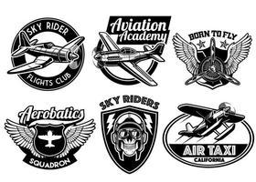 aviation badge ensemble vecteur