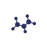molécule, icône de la science sur blanc vecteur