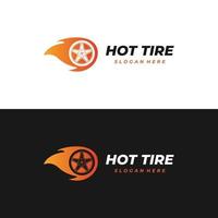chaud Feu logo, vite pneu logo pneu avec Feu logo conception moderne concept vecteur
