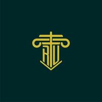 ru initiale monogramme logo conception pour loi raffermir avec pilier vecteur image