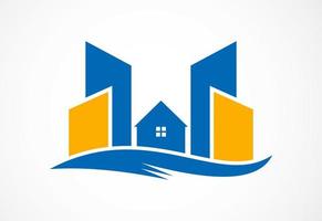 création de logo de maison immobilière, concept de design vectoriel