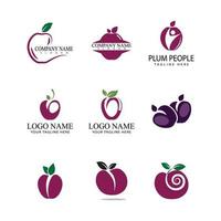 modèle de conception d'icône de vecteur de logo de prune