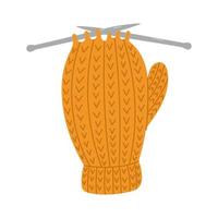 processus de tricotage. fil de laine et aiguilles à tricoter vecteur