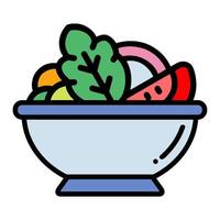 illustration vecteur graphique de salade bol nourriture, légumes, végétalien en bonne santé nourriture icône