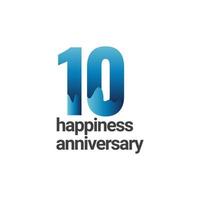 10 ans de bonheur anniversaire vector illustration de conception de modèle