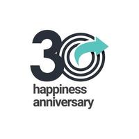 30 ans de bonheur anniversaire vector illustration de conception de modèle