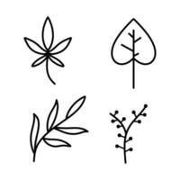 ensemble de floral icône dans plat conception vecteur illustration