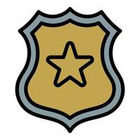 étoile badge icône contour vecteur. loi élément vecteur