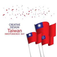 conception créative illustration de modèle de vecteur de fête de l'indépendance de Taiwan