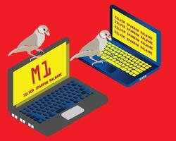 malware moineau d'argent vecteur