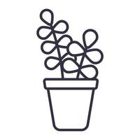 vecteur Facile icône de Accueil plante dans une pot. noir et blanc isolé contour autocollant.