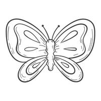 vecteur illustration de dessin animé griffonnage isolé papillon.
