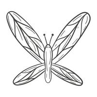 vecteur illustration de dessin animé griffonnage isolé papillon.
