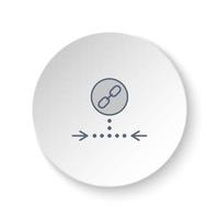 rond bouton pour la toile icône, lien, la toile, icône. bouton bannière rond, badge interface pour application illustration sur blanc Contexte vecteur