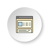 rond bouton pour la toile icône, contenu, en ligne. bouton bannière rond, badge interface pour application illustration sur blanc Contexte vecteur