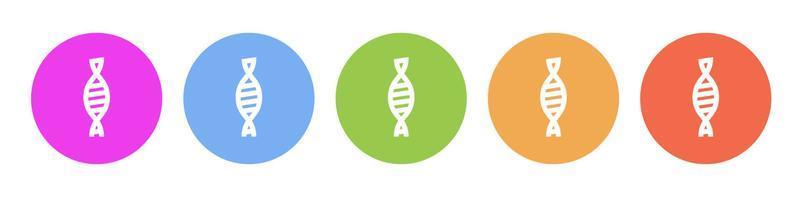 multi coloré icône ADN. bouton bannière rond badge interface pour application illustration sur blanc Contexte vecteur