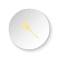 rond bouton pour la toile icône, jardin, râteau, outil. bouton bannière rond, badge interface pour application illustration sur blanc Contexte vecteur