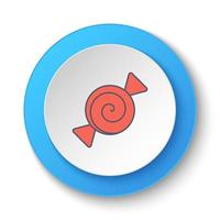 rond bouton pour la toile icône, bonbons. bouton bannière rond, badge interface pour application illustration sur blanc Contexte vecteur