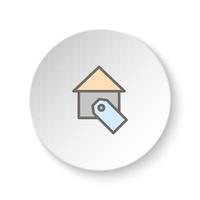 rond bouton pour la toile icône, loger, prix, vente. bouton bannière rond, badge interface pour application illustration sur blanc Contexte vecteur