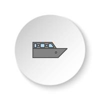 rond bouton pour la toile icône, croiseur voyage. bouton bannière rond, badge interface pour application illustration sur blanc Contexte vecteur