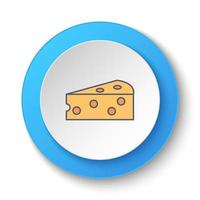 rond bouton pour la toile icône, fromage pièce. bouton bannière rond, badge interface pour application illustration sur blanc Contexte vecteur