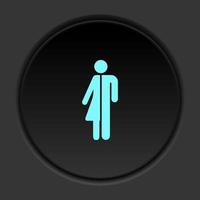 rond bouton icône femme homme. bouton bannière rond badge interface pour application illustration sur foncé Contexte vecteur