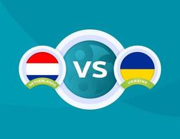 football pays-bas vs ukraine vecteur
