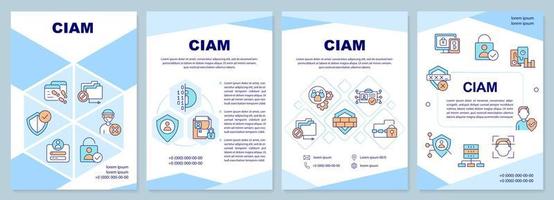 ciam bleu brochure modèle. client identité gestion. brochure conception avec linéaire Icônes. modifiable 4 vecteur mises en page pour présentation, annuel rapports