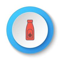 rond bouton pour la toile icône, ketchup, ketchup. bouton bannière rond, badge interface pour application illustration sur blanc Contexte vecteur