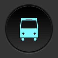 rond bouton icône autobus. bouton bannière rond badge interface pour application illustration sur foncé Contexte vecteur