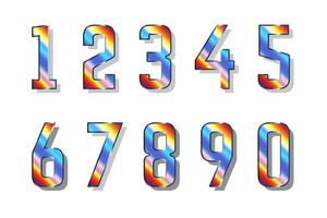 collection de nombres chromatiques de 0 à 9 vecteur