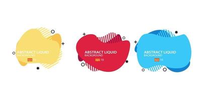 ensemble de bannière abstraite moderne. forme liquide géométrique plate avec différentes couleurs. modèle de bannière moderne. eps 10 vecteur