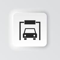 rectangle bouton icône voiture garage. bouton bannière rectangle badge interface pour application illustration sur néomorphe style sur blanc Contexte vecteur