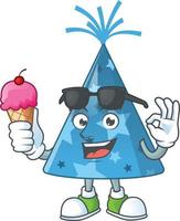 dessin animé personnage de bleu fête chapeau vecteur