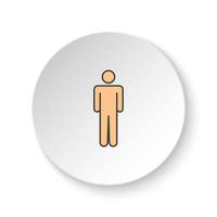 rond bouton pour la toile icône, homme. bouton bannière rond, badge interface pour application illustration sur blanc Contexte vecteur