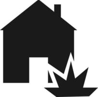 explosion, maison, loger, Assurance icône - vecteur. Assurance concept vecteur illustration. sur blanc Contexte