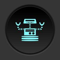 foncé bouton icône robot technologie. bouton bannière rond badge interface pour application illustration sur assombrir Contexte vecteur