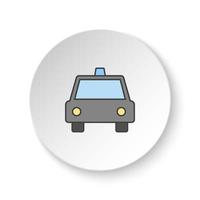 rond bouton pour la toile icône, Taxi. bouton bannière rond, badge interface pour application illustration sur blanc Contexte vecteur