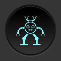 foncé bouton icône robot technologie. bouton bannière rond badge interface pour application illustration sur assombrir Contexte vecteur