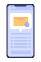 Messager application sur mobile téléphone plat concept vecteur place illustration