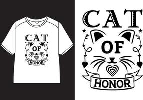 chat de honneur T-shirt conception vecteur