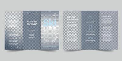 ski recours à trois volets brochure modèle, prospectus vecteur disposition à trois volets maquette pro vecteur