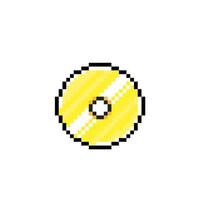 d'or compact disque dans pixel art style vecteur