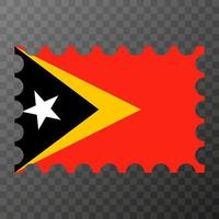 affranchissement timbre avec est timor drapeau. vecteur illustration.