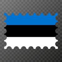 affranchissement timbre avec Estonie drapeau. vecteur illustration.
