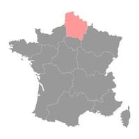 carte des hauts de france. région de france. illustration vectorielle. vecteur