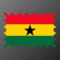 affranchissement timbre avec Ghana drapeau. vecteur illustration.