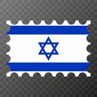 affranchissement timbre avec Israël drapeau. vecteur illustration.