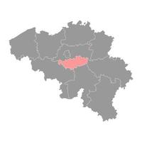 carte de la province du brabant wallon, provinces de la belgique. illustration vectorielle. vecteur